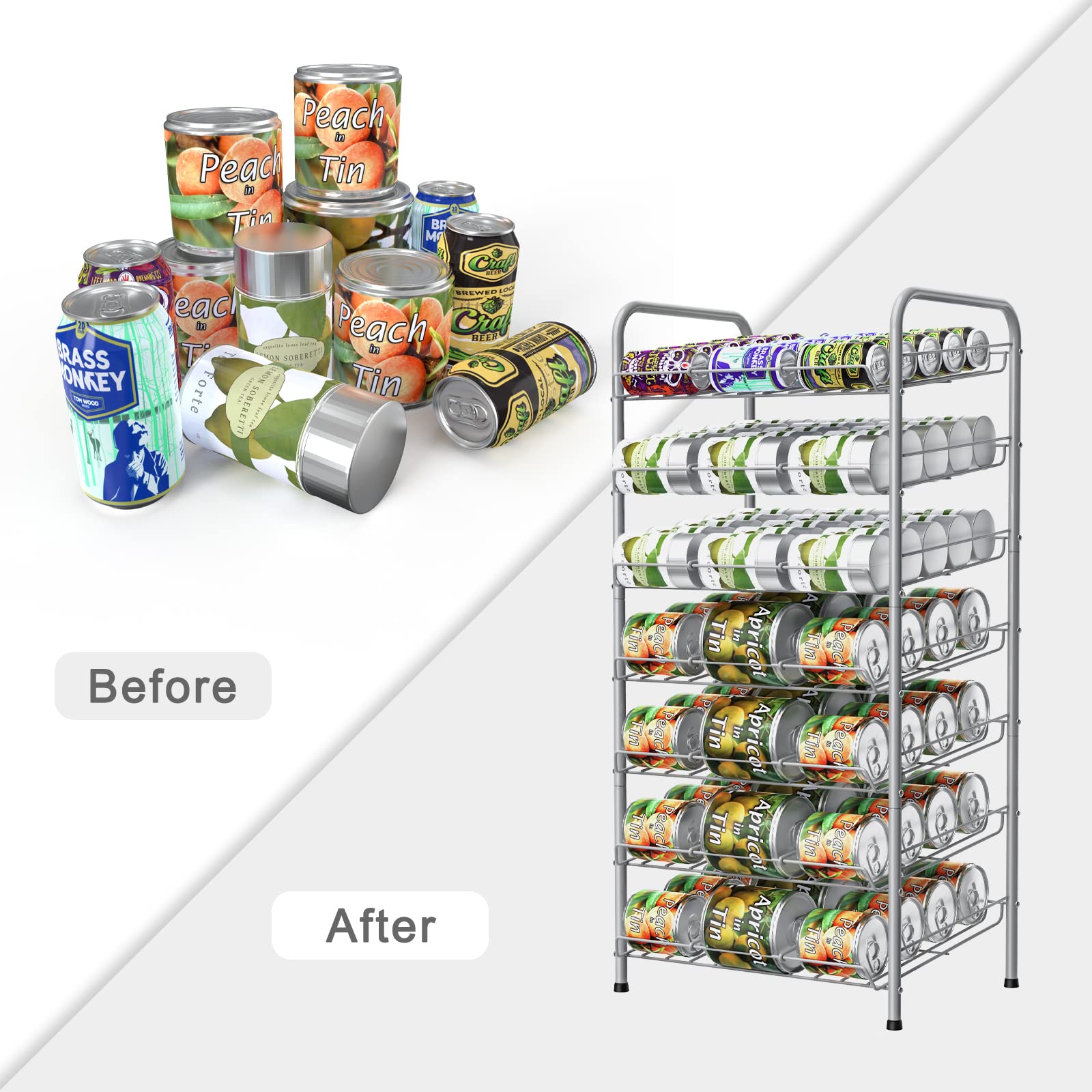 Vrisa organizador latas despensa: aprovecha esquinas y estantes