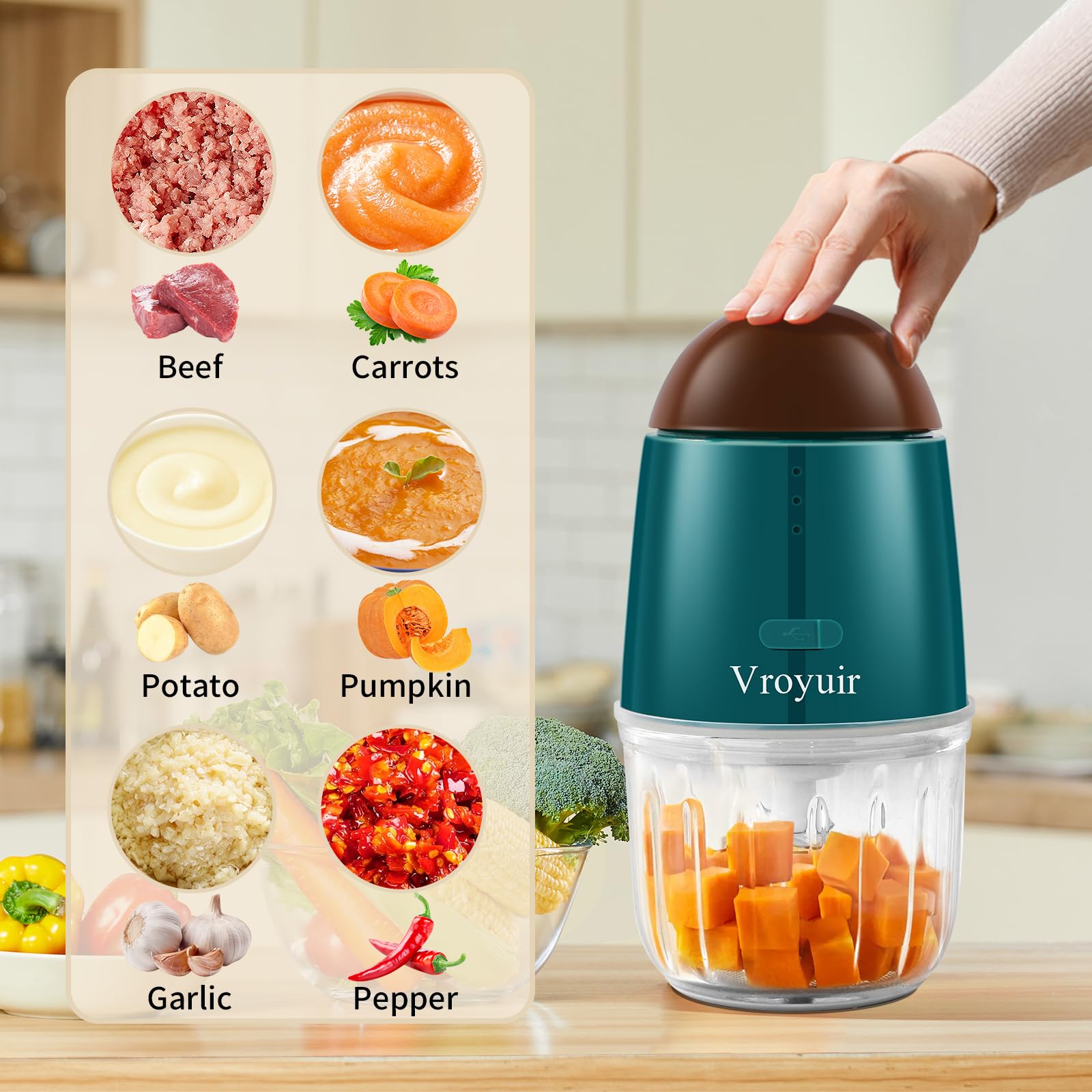 Vroyuir tazon vidrio 300ml, mezcla segura y facil de limpiar.