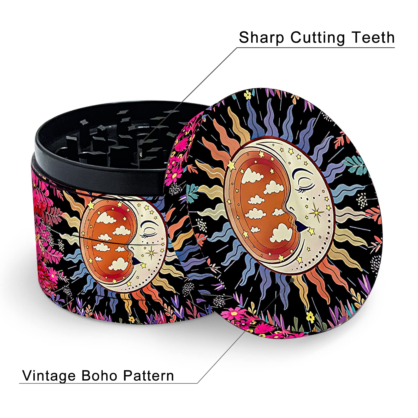 VRUPINZE molinillo bohemio con patrones vibrantes, perfecto para uso diario en la cocina