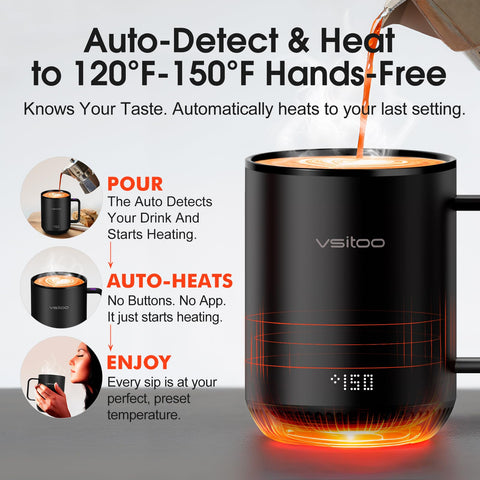 Vsitoo S3 12oz: control de temperatura digital para café expreso perfecto