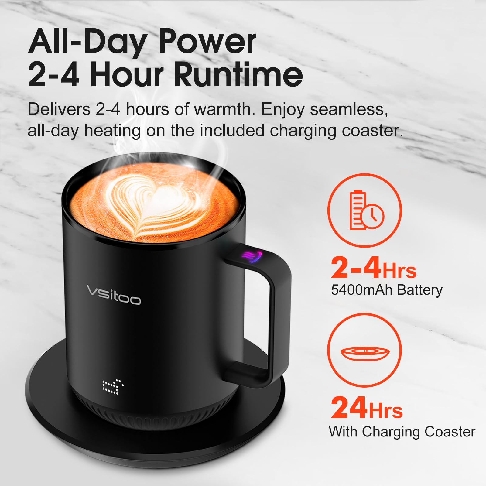 Vsitoo S3 12oz: sensor IA en acción ajustando el calor con comodidad
