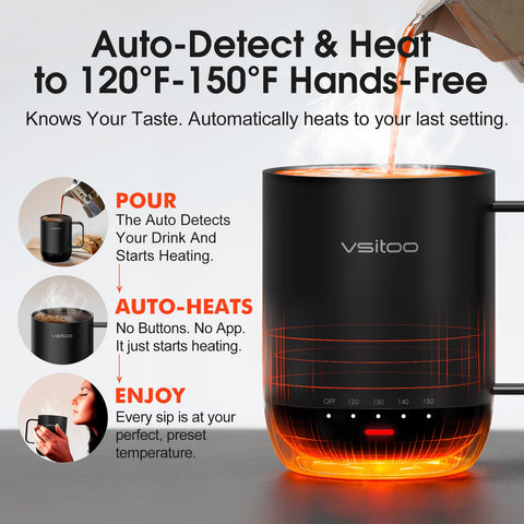Interfaz de la VSITOO S3 Pro para controlar la temperatura mediante la aplicación.