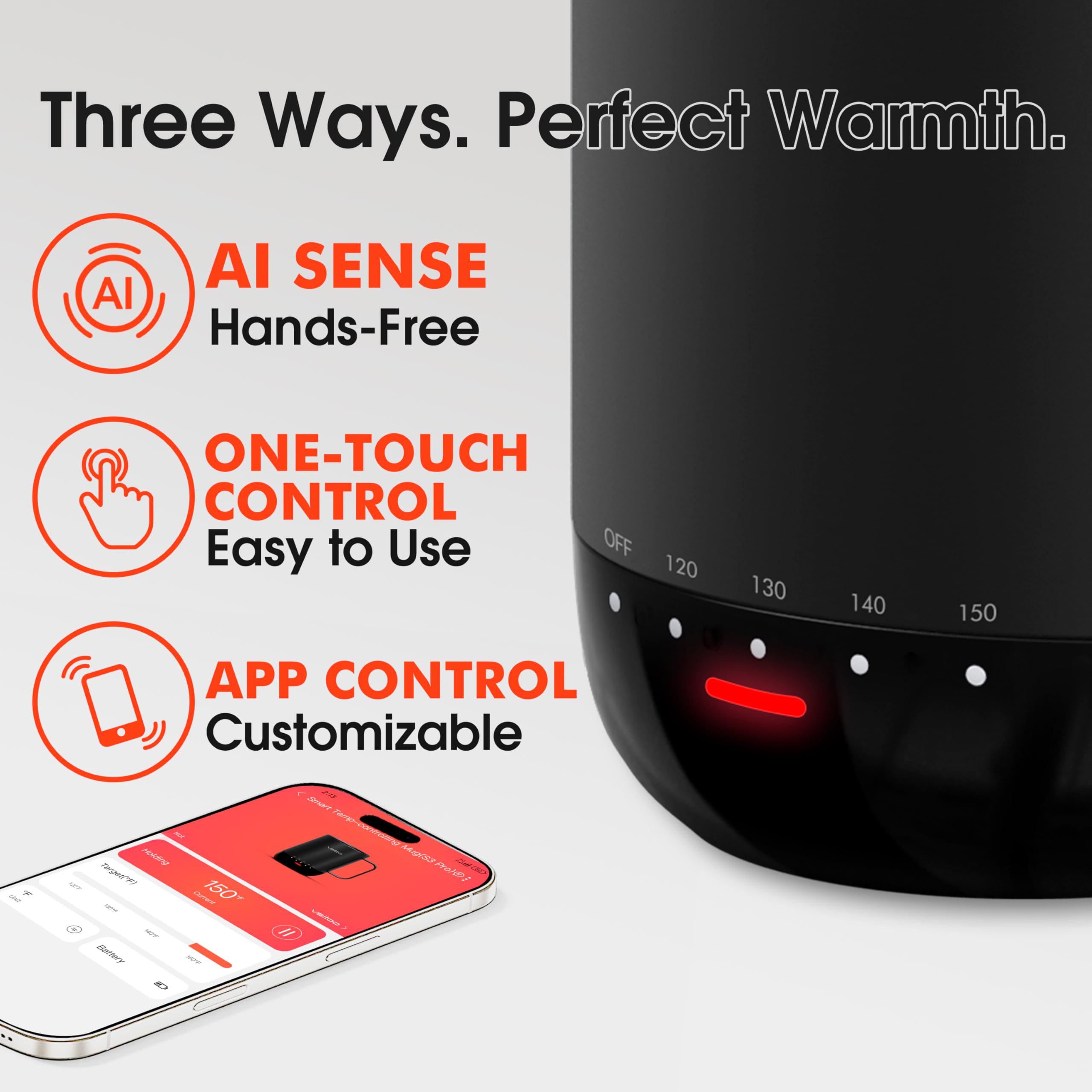 Sensor IA de la VSITOO S3 Pro detecta la bebida para iniciar el calentamiento.