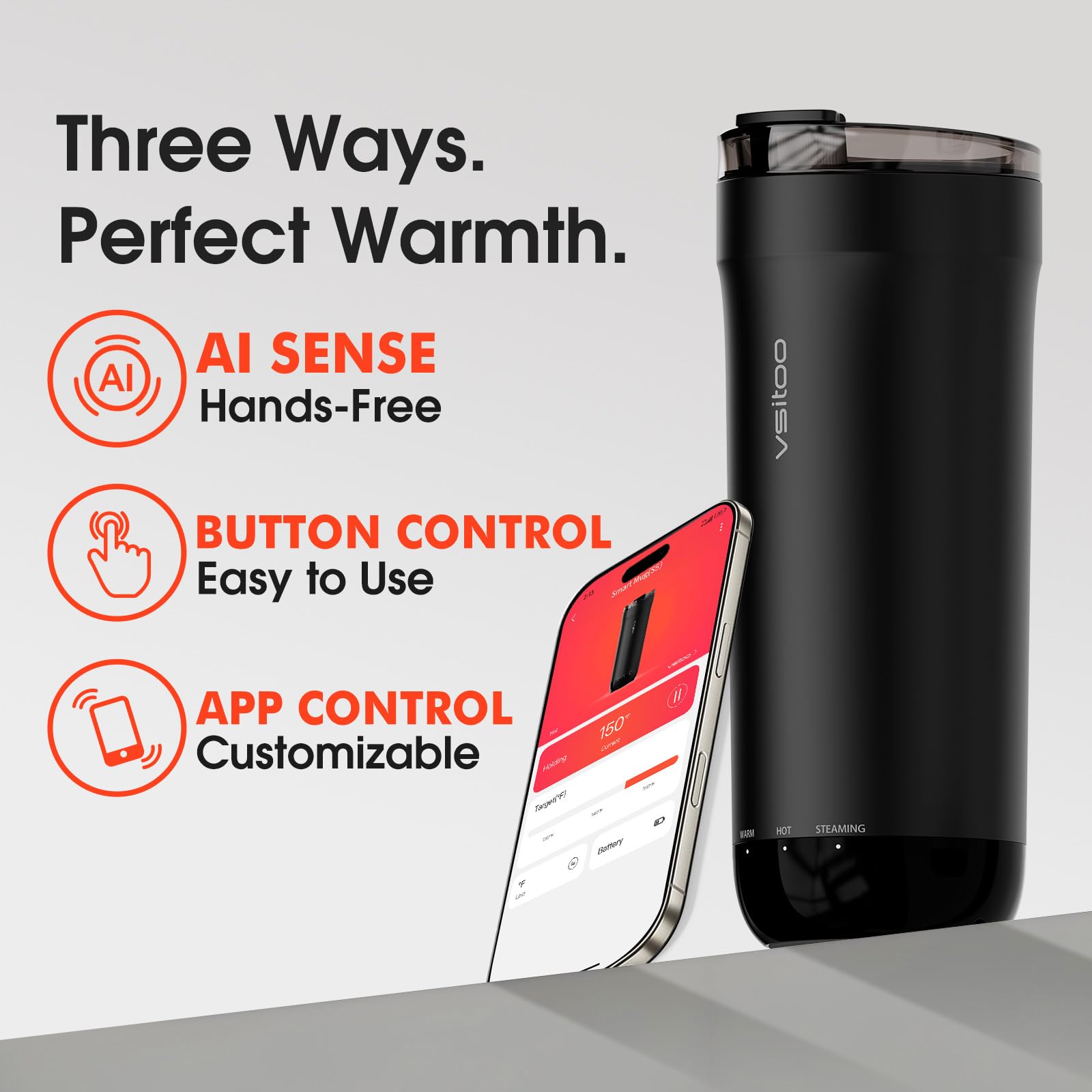 VSITOO S5-acero inoxidable 316 para durabilidad y calor constante