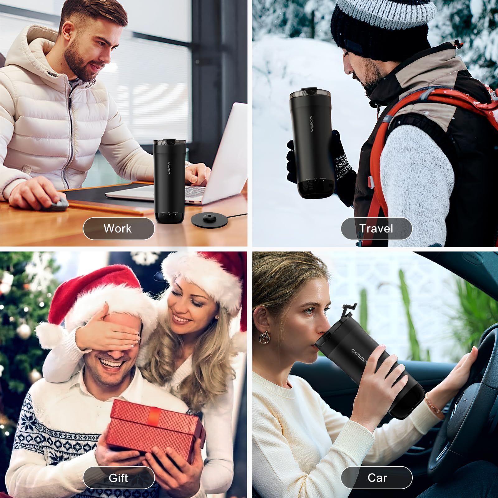 VSITOO S5-cargador de coche y base incluidos para calentar en cualquier lugar