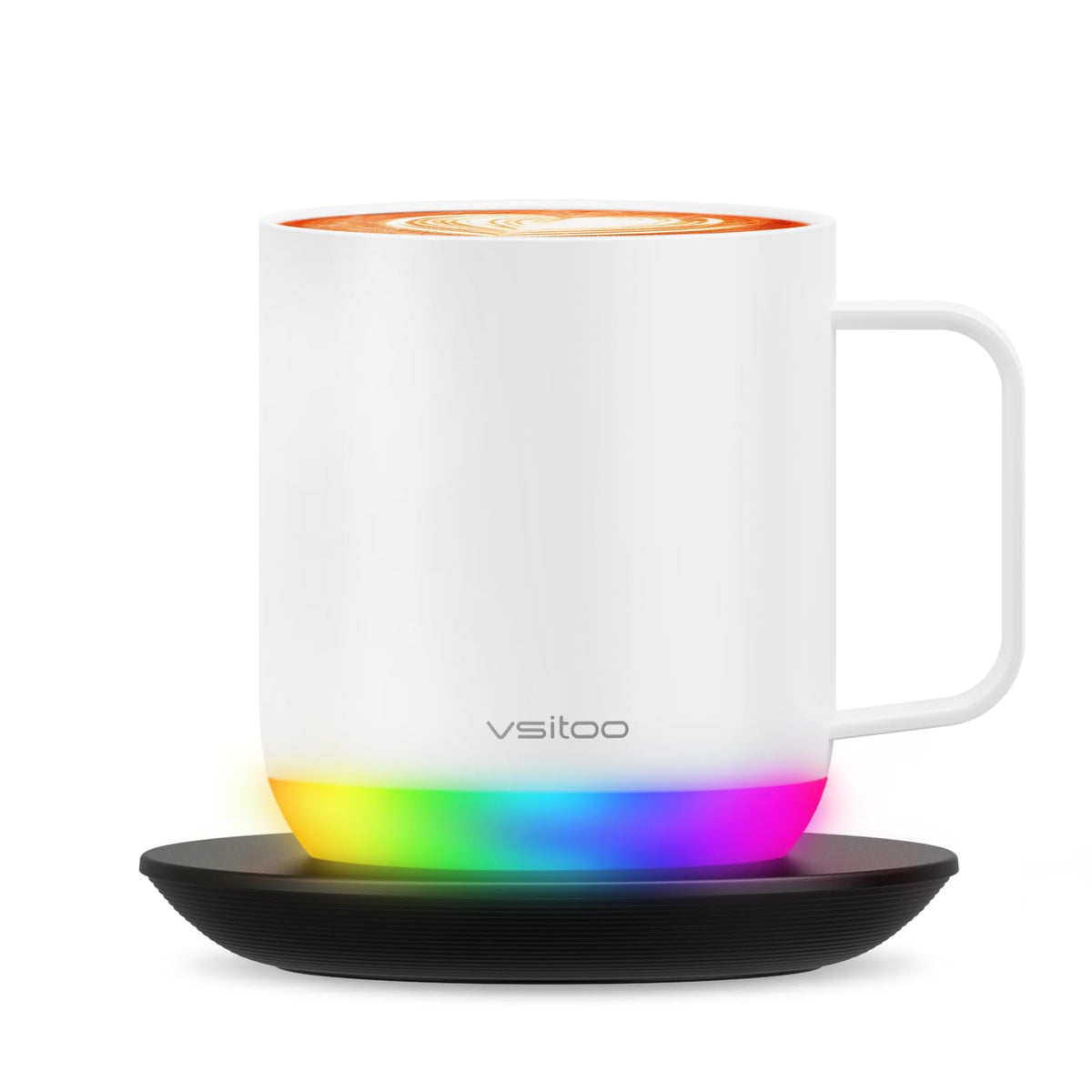 Vsitoo S6 Plus, taza inteligente 12 onzas frontal, mantiene la bebida caliente por horas.