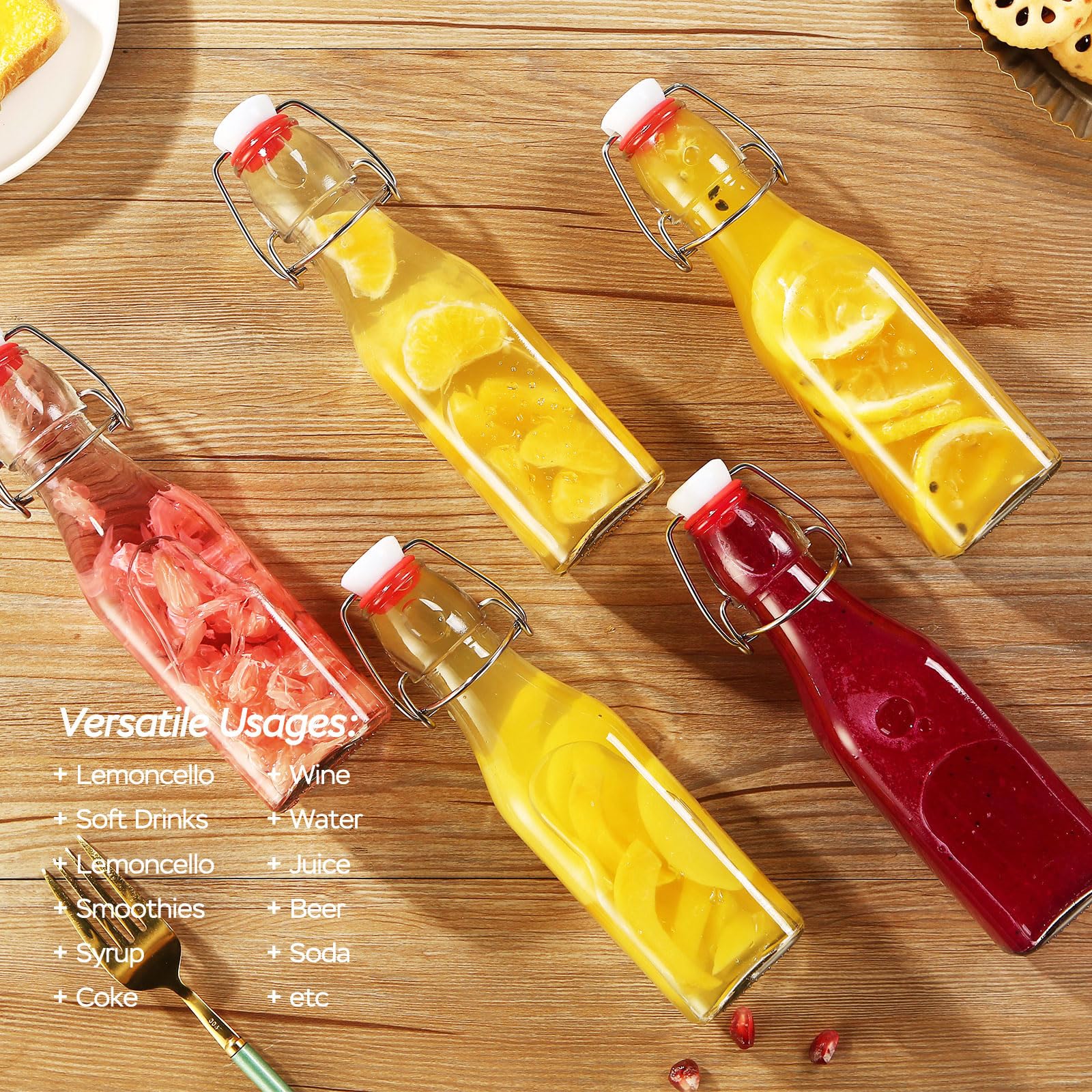 VSWINGBO botella vidrio 8 oz para extracto de vainilla
