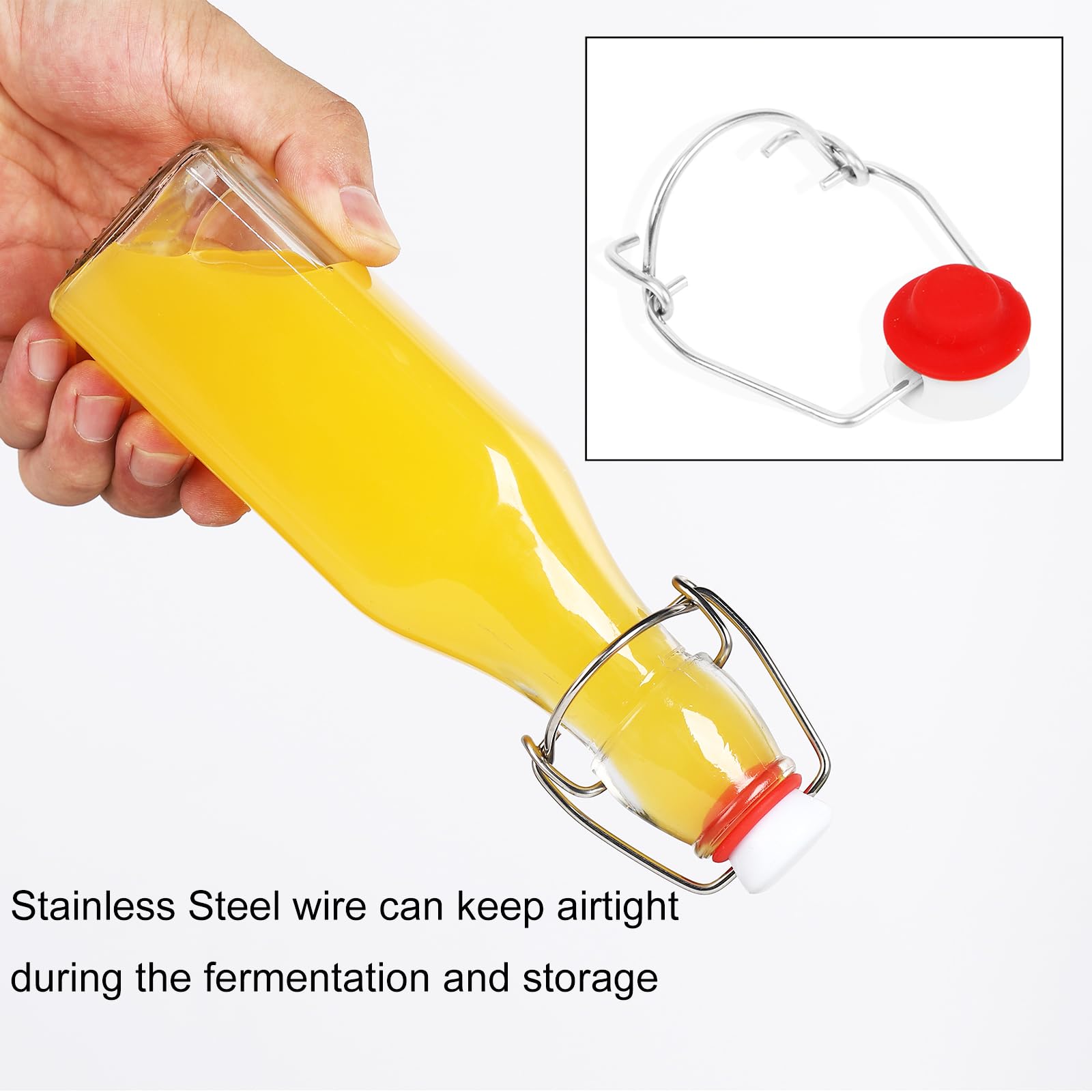 VSWINGBO botellas vidrio 8 oz para fermentación de bebidas caseras