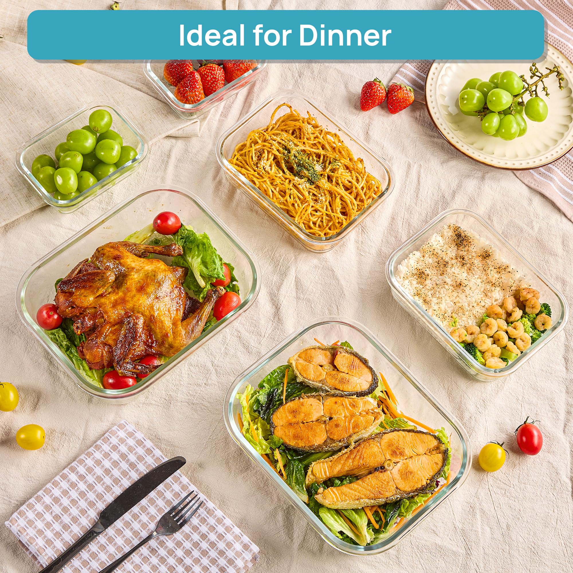 Conjunto Vtopmart apto para microondas, permite recalentar sin transferir sabores.