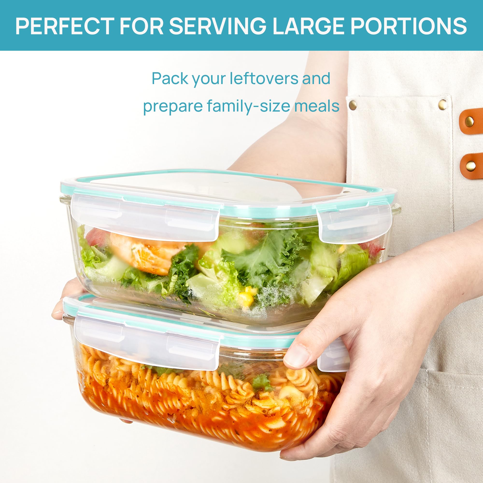 Vtopmart contenedores aptos para horno y microondas para cocinar y recalentar.