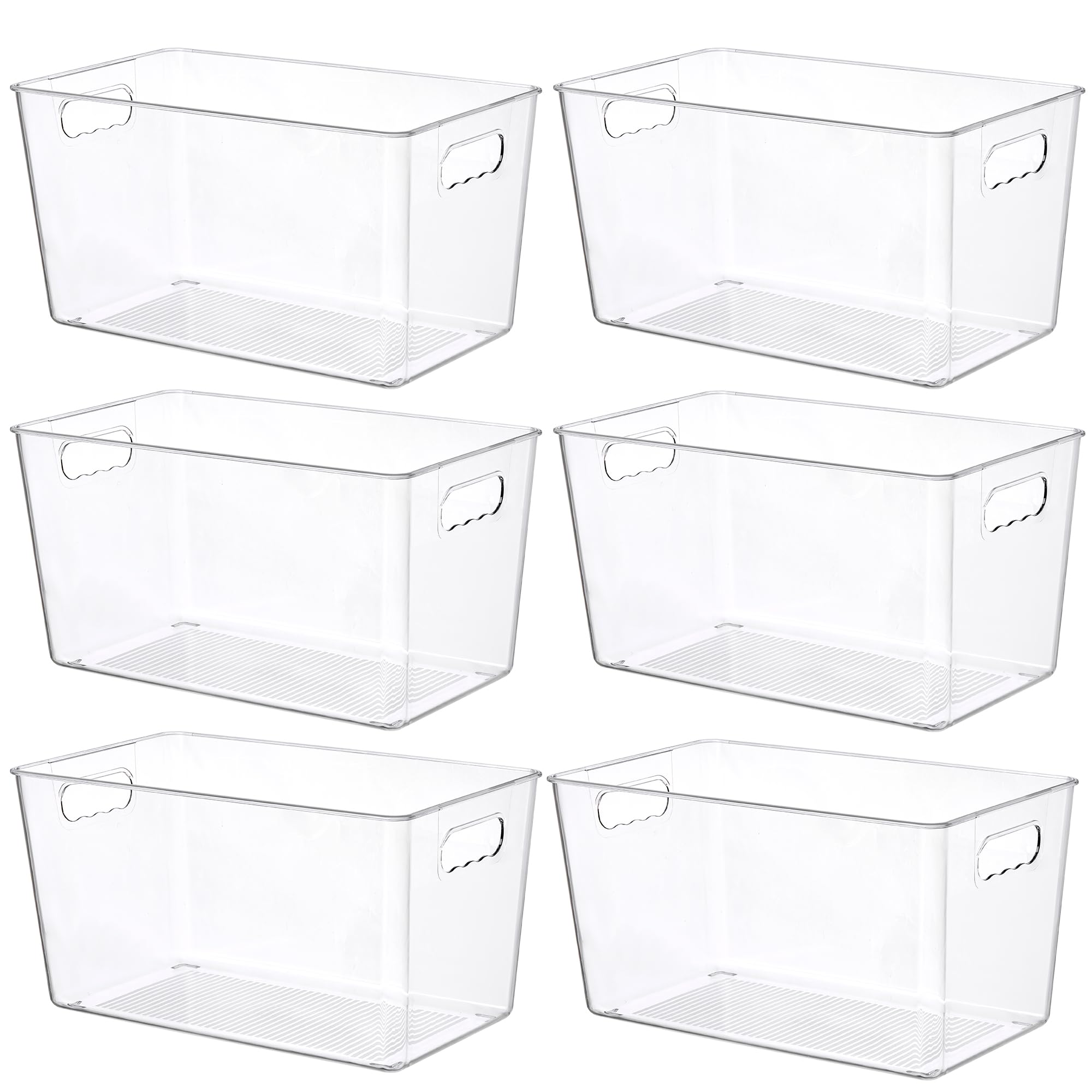 Cajas transparentes Vtopmart de 6 piezas para despensa, fáciles de ver y acceder.