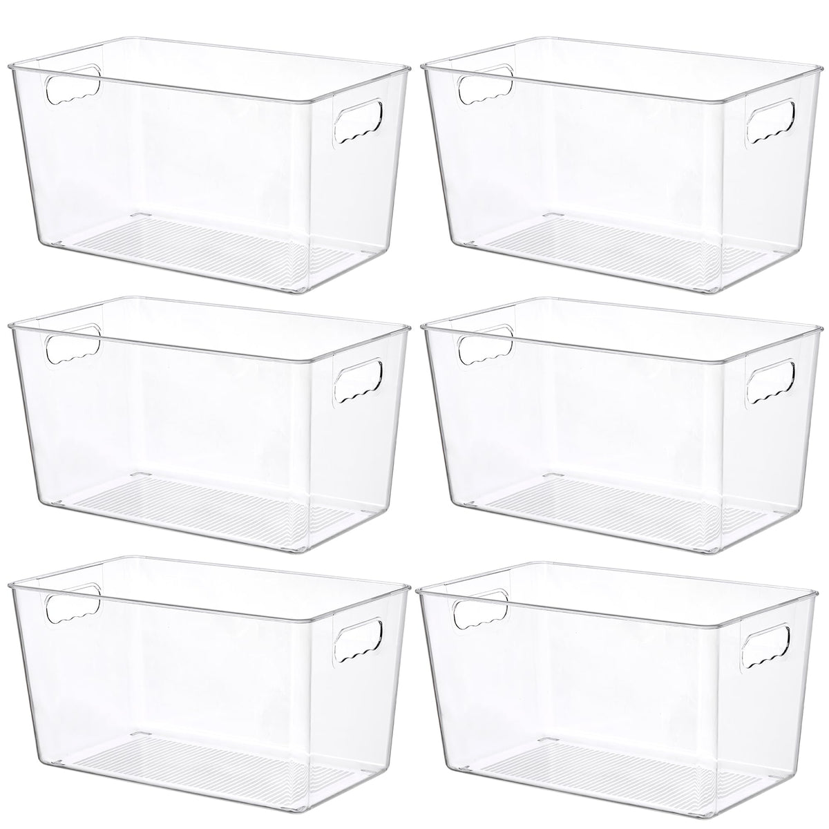 Cajas transparentes Vtopmart de 6 piezas para despensa, fáciles de ver y acceder.
