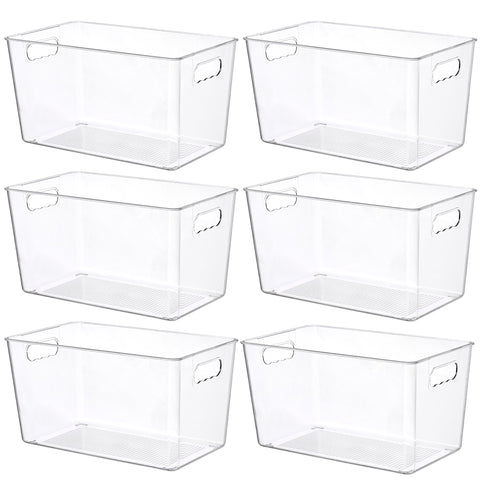 Cajas transparentes Vtopmart de 6 piezas para despensa, fáciles de ver y acceder.