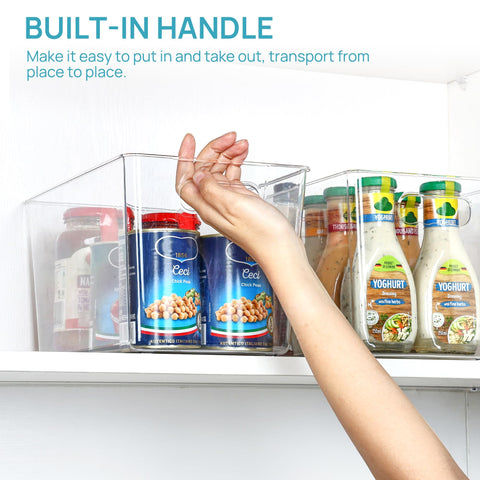Cajas con asas Vtopmart, fáciles de transportar entre cocina y despensa.
