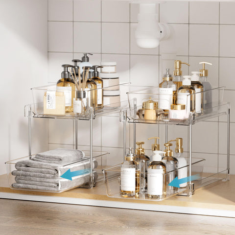Vtopmart cajon-deslizable baño mantiene cosméticos organizados y de fácil alcance.