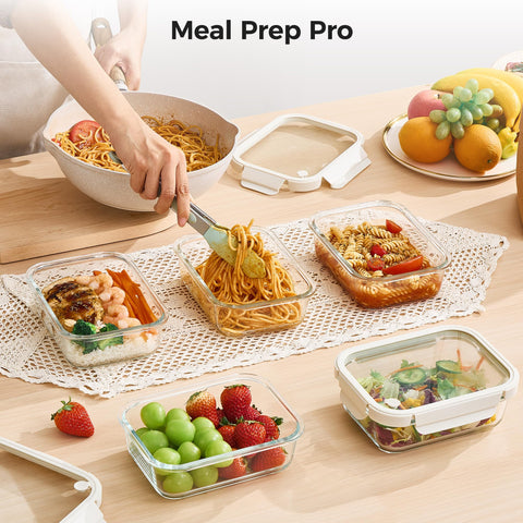 Contenedores de cristal Vtopmart aptos para horno, microondas, congelador y lavavajillas