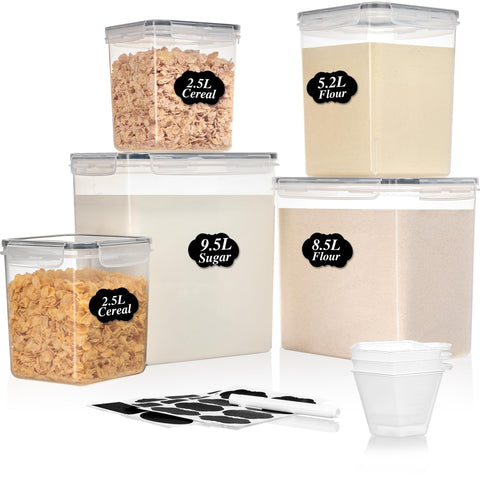 Conjunto Vtopmart para harina y azúcar con almacenamiento confiable en despensa