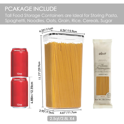 Vtopmart contenedores para pasta 2,8 L, optimizan la despensa.