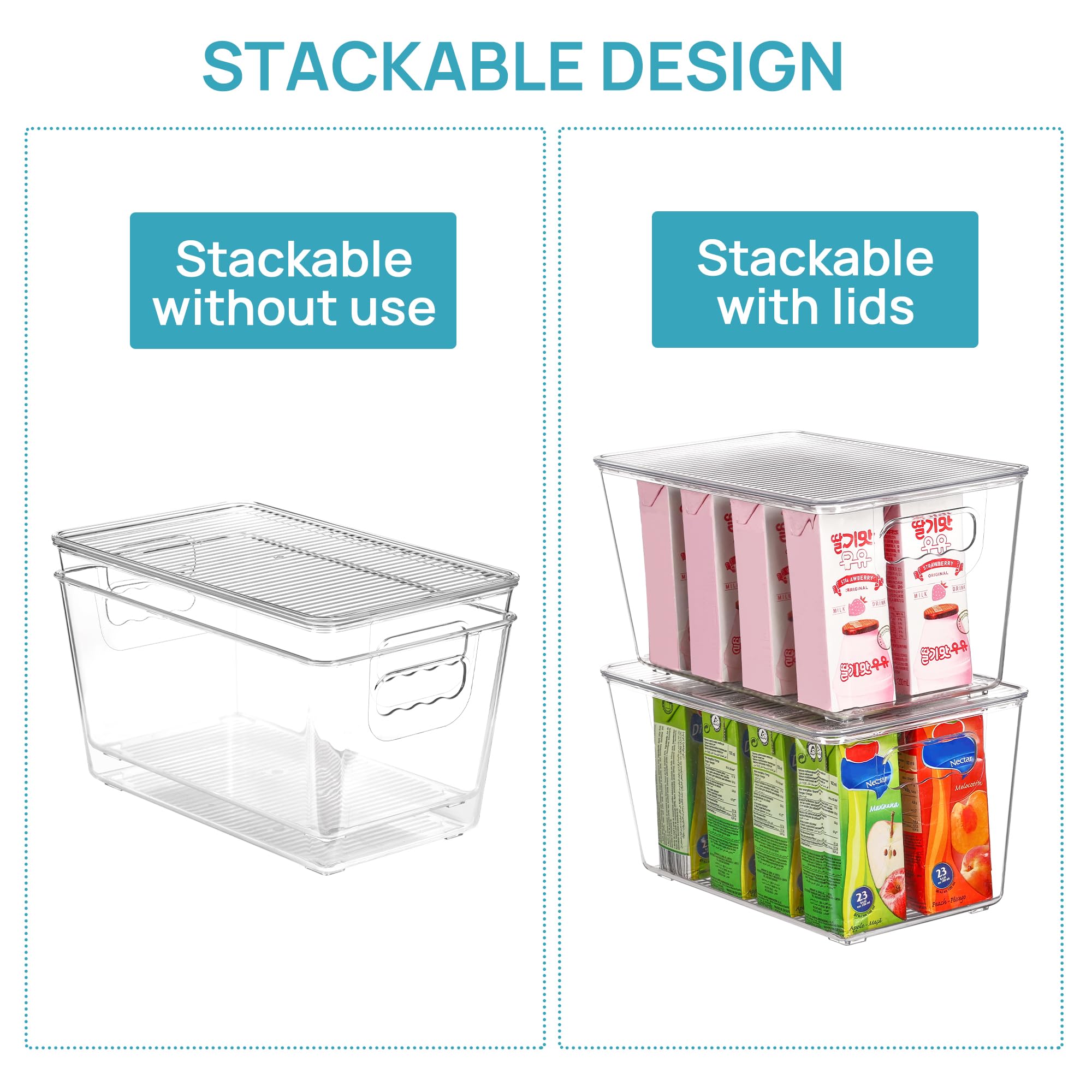 Vtopmart contenedores plásticos transparentes para despensa y refrigerador