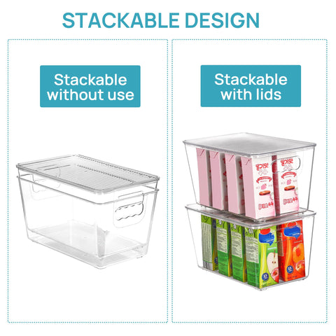 Vtopmart contenedores plásticos transparentes para despensa y refrigerador