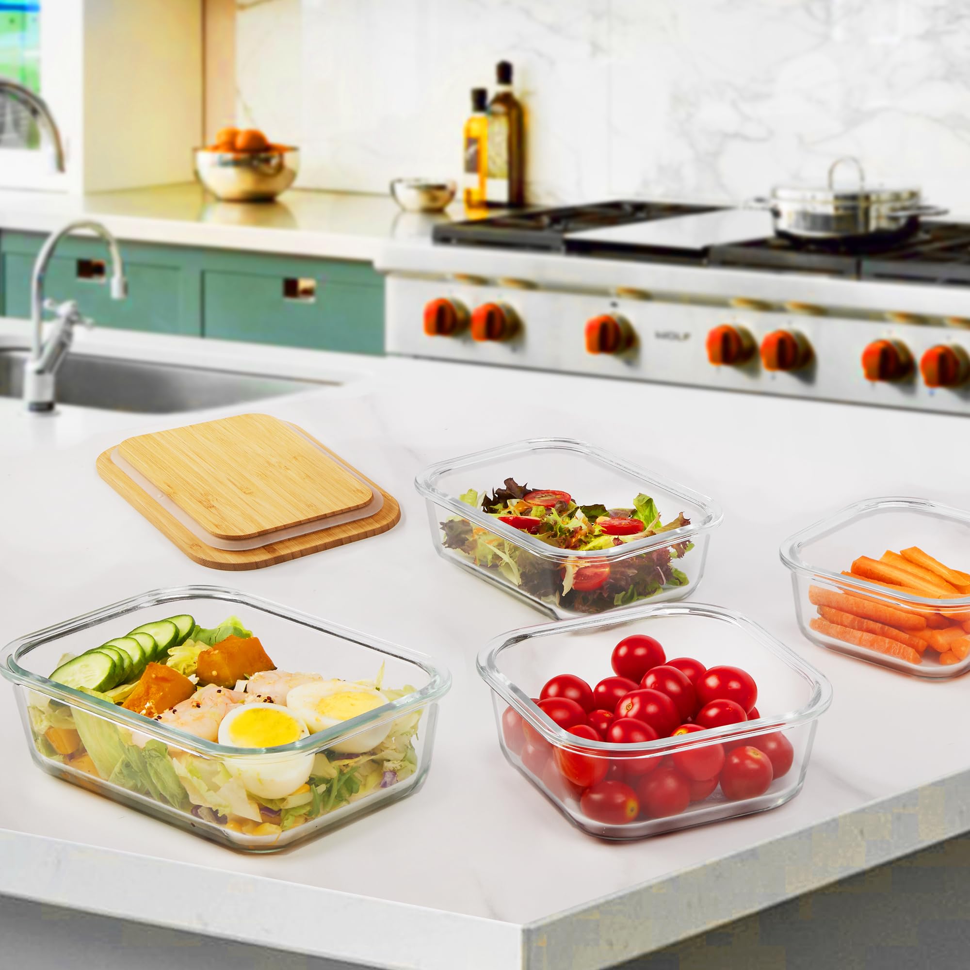 Vtopmart contenedores para porciones y sobras, ideales para la preparación de comidas.