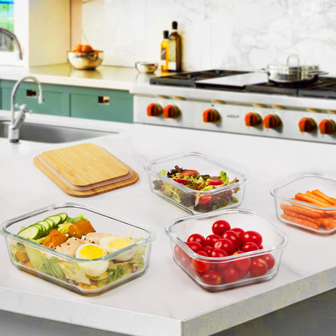 Vtopmart contenedores para porciones y sobras, ideales para la preparación de comidas.