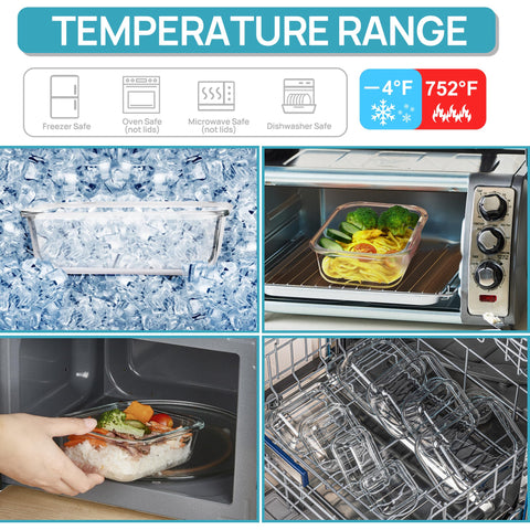 Vtopmart contenedores vidrio orden en frigorífico, ideal para planear comidas.