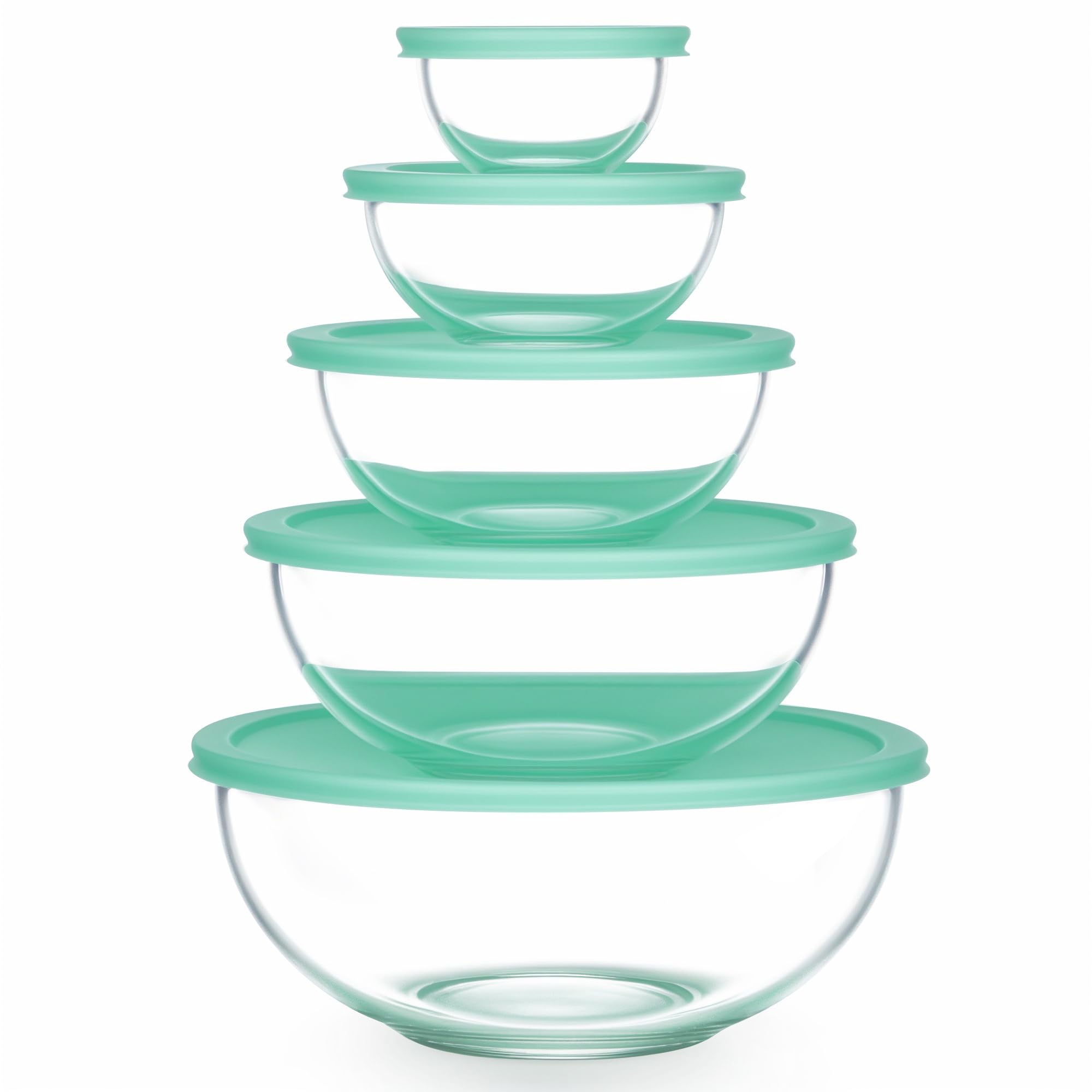 Vtopmart cuenco cristal 3,75 qt con tapa, ideal para mezclar ensaladas.