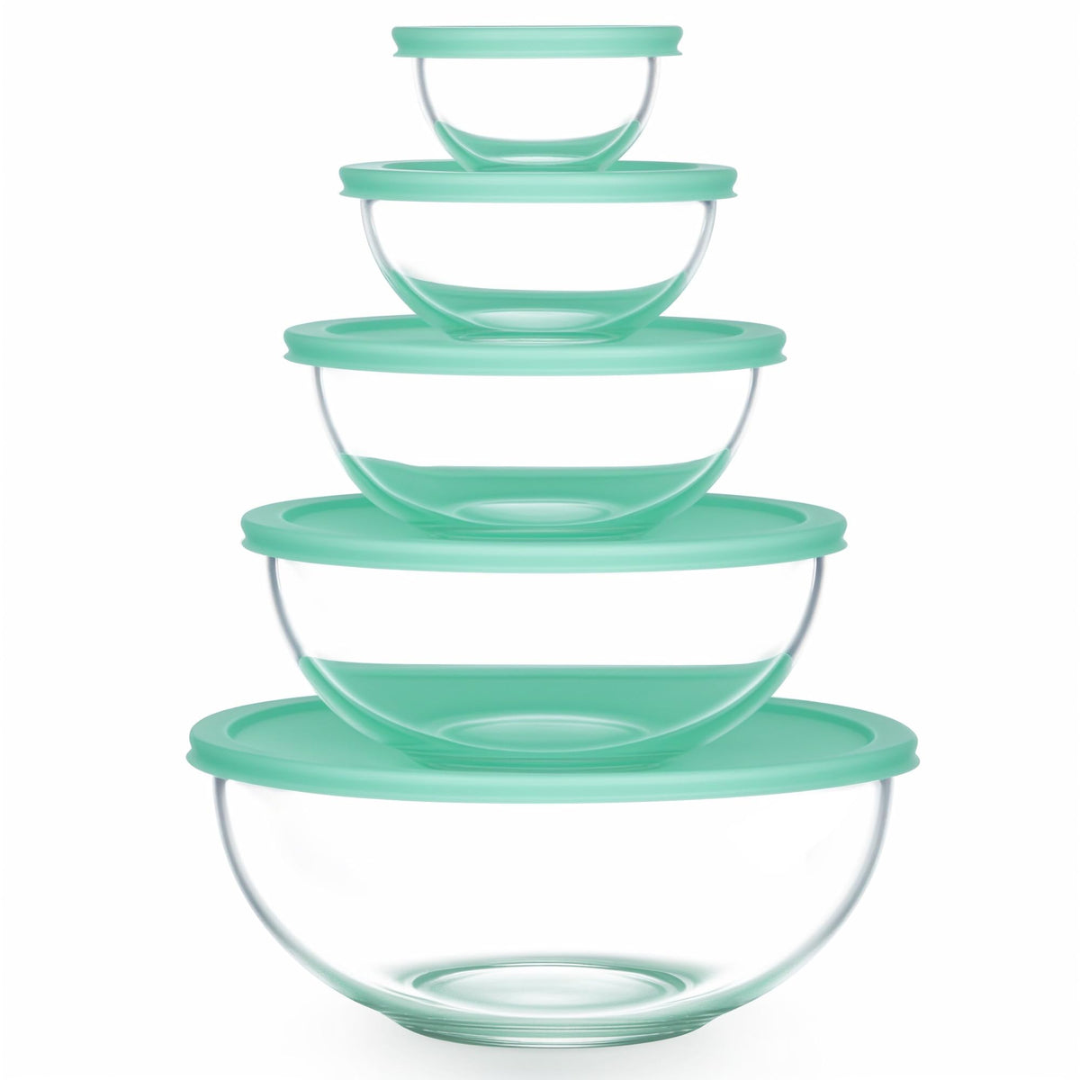 Vtopmart cuenco cristal 3,75 qt con tapa, ideal para mezclar ensaladas.