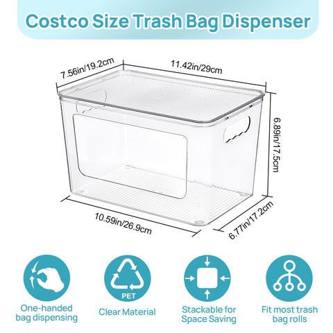 Dispenser transparente de Vtopmart para ver existencias de bolsas rápidamente.