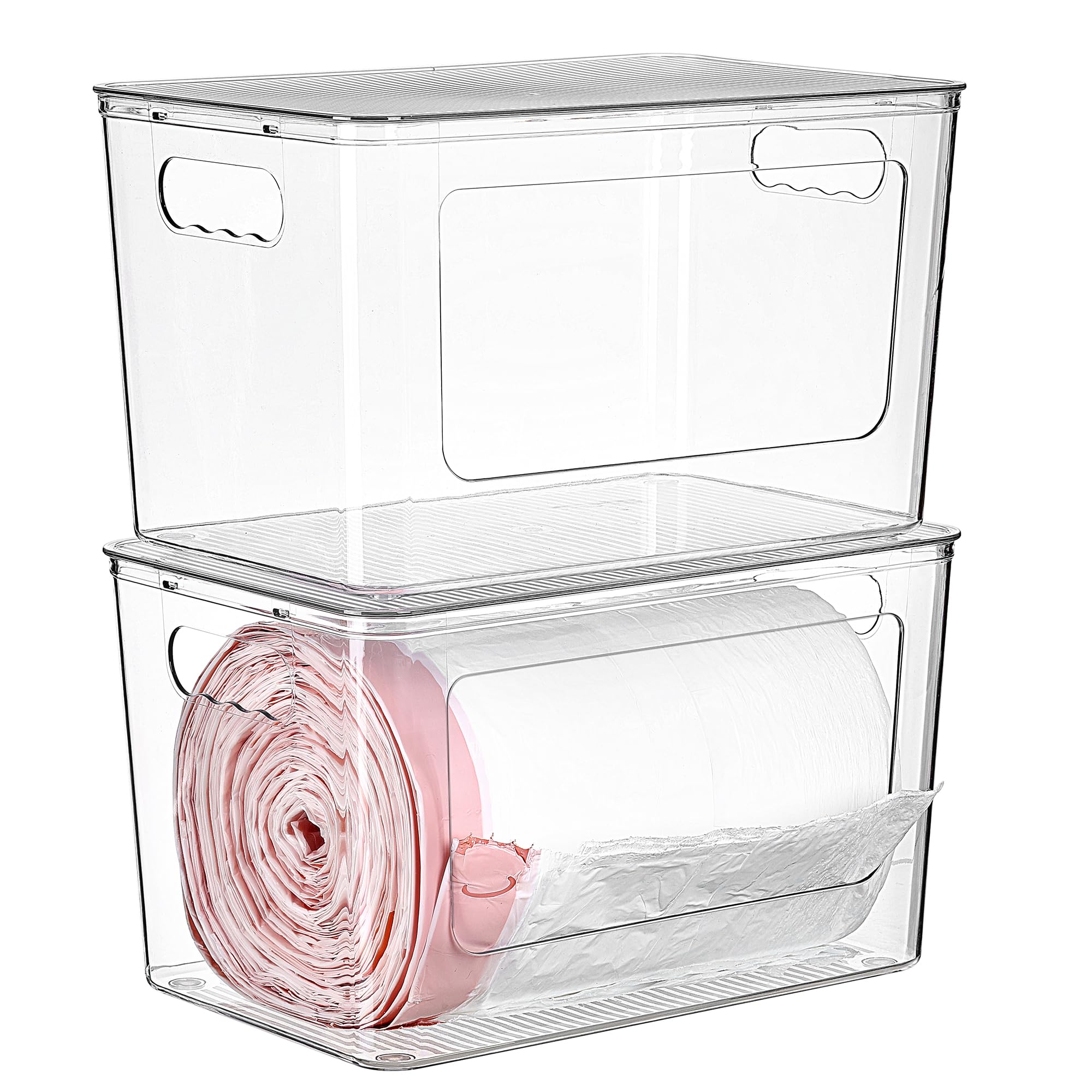 Vtopmart dispensador de bolsas 2-pack para organizar bolsas de basura con facilidad.