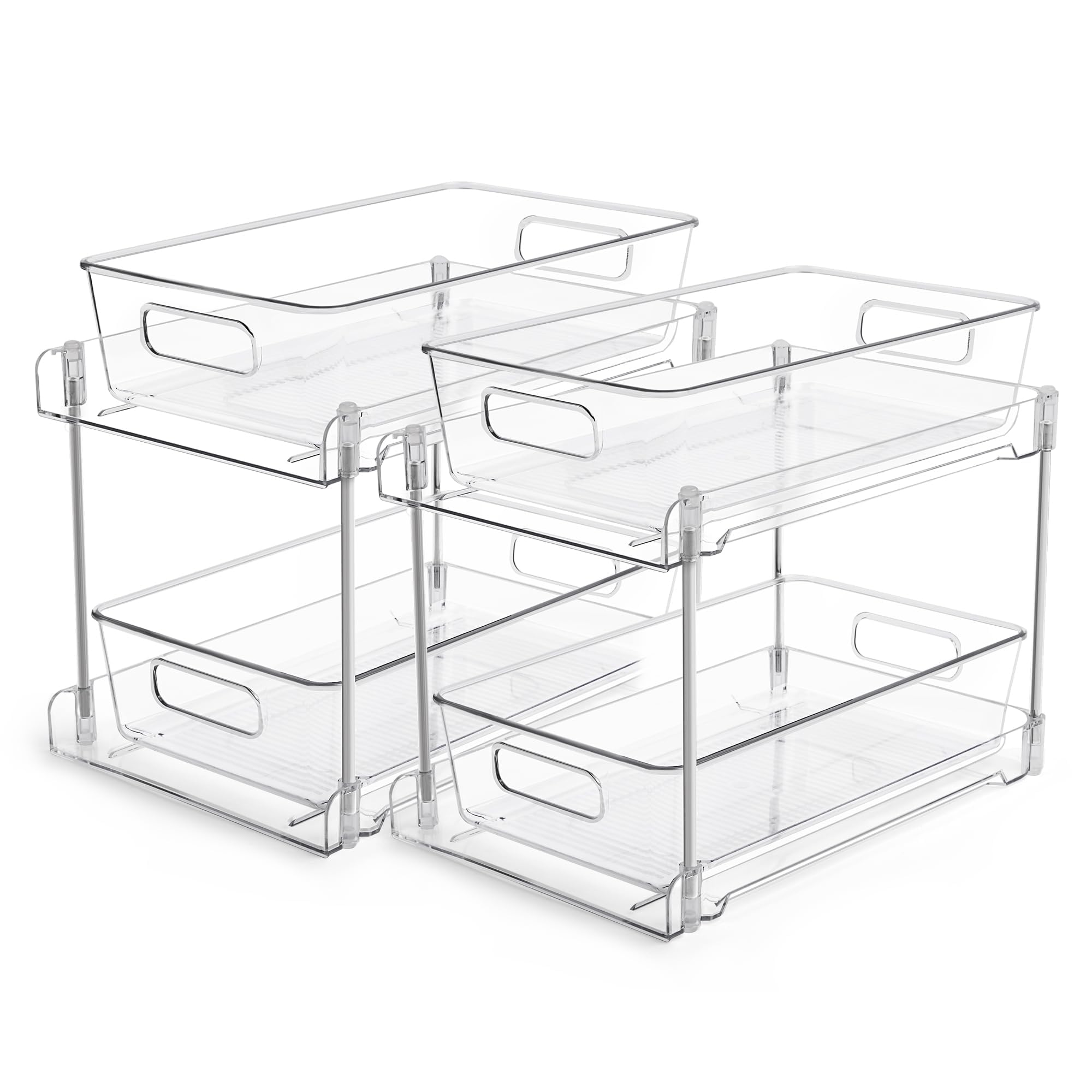 Vtopmart dos-niveles organizador baño para maximizar espacio y acceso rápido.