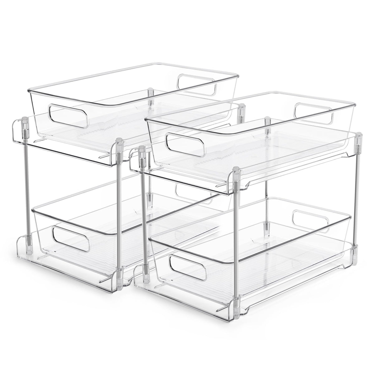 Vtopmart dos-niveles organizador baño para maximizar espacio y acceso rápido.