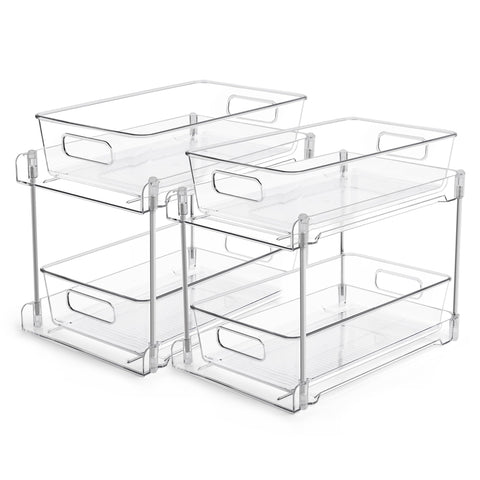 Vtopmart dos-niveles organizador baño para maximizar espacio y acceso rápido.