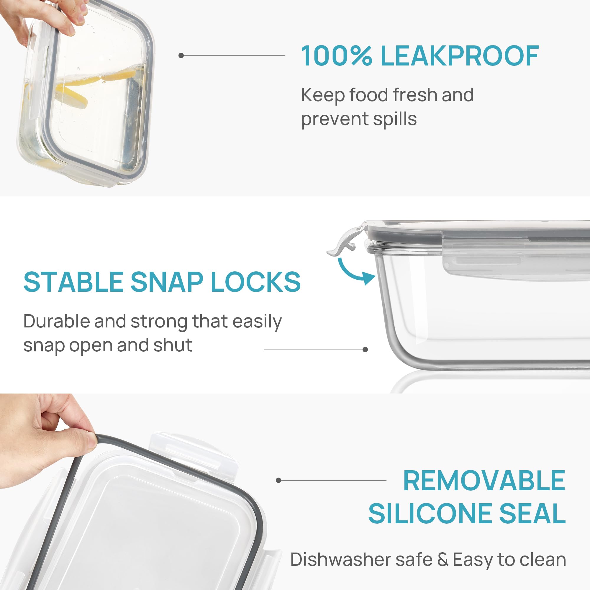 Vtopmart envases transparentes para identificar contenidos rápidamente