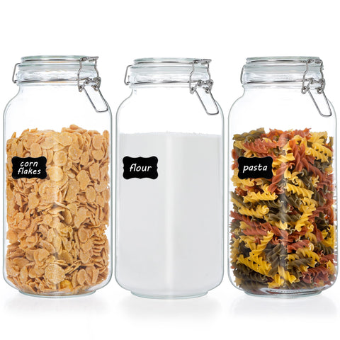 Frascos de vidrio Vtopmart 78 oz con tapas herméticas para almacenamiento seguro
