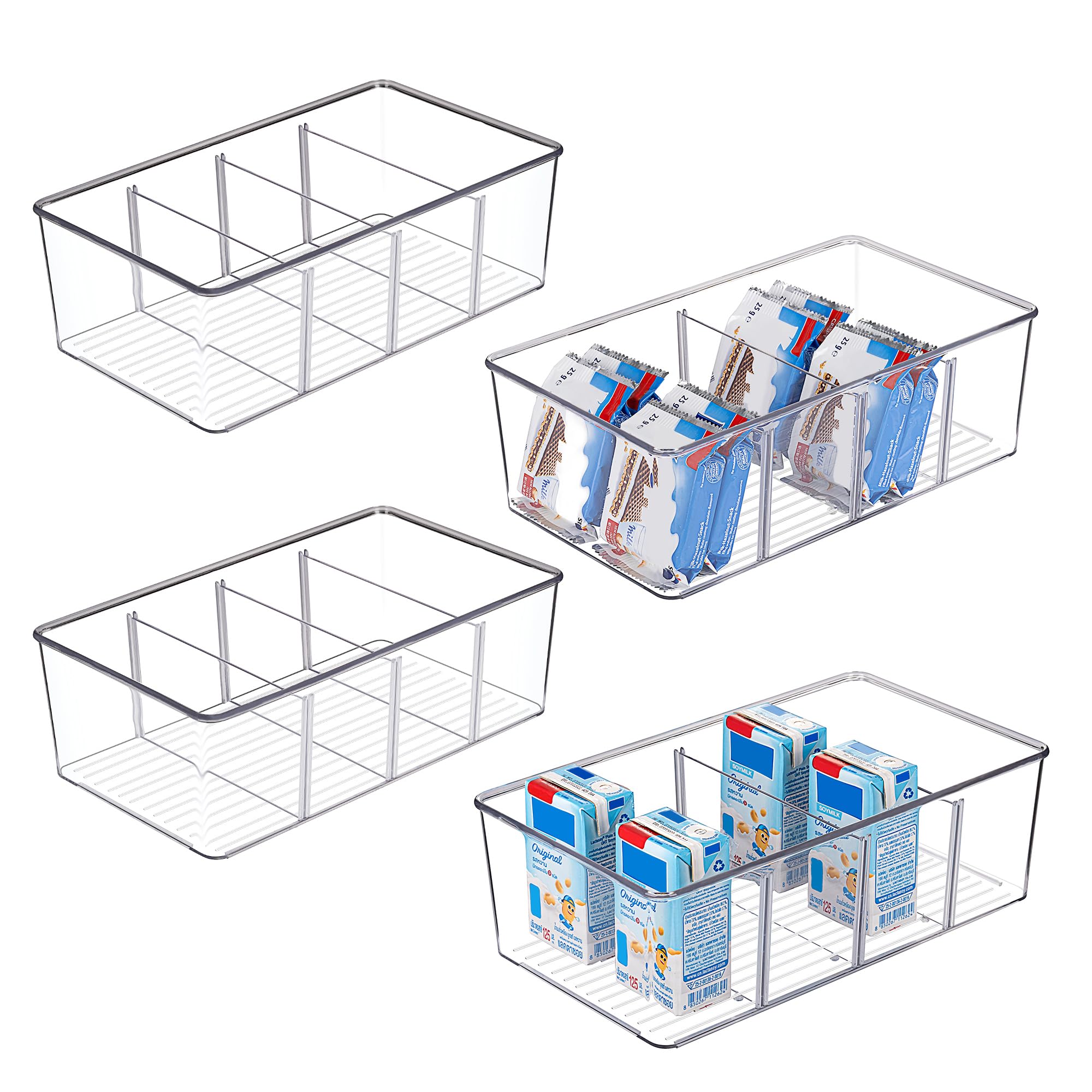 Vtopmart organizador de alimentos con 4 compartimentos, acceso rápido a snacks