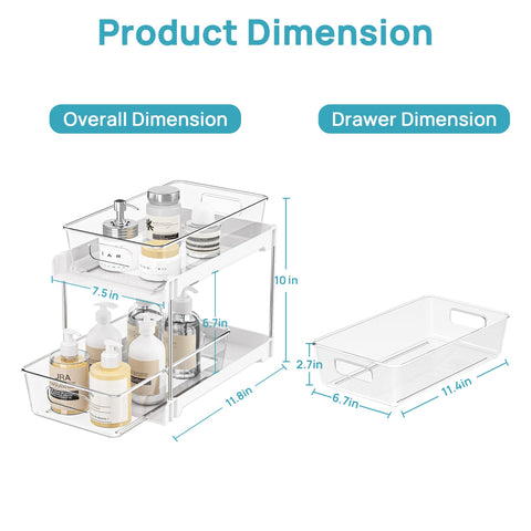 Vtopmart organizador bajo lavabo deslizante, aprovecha el espacio.