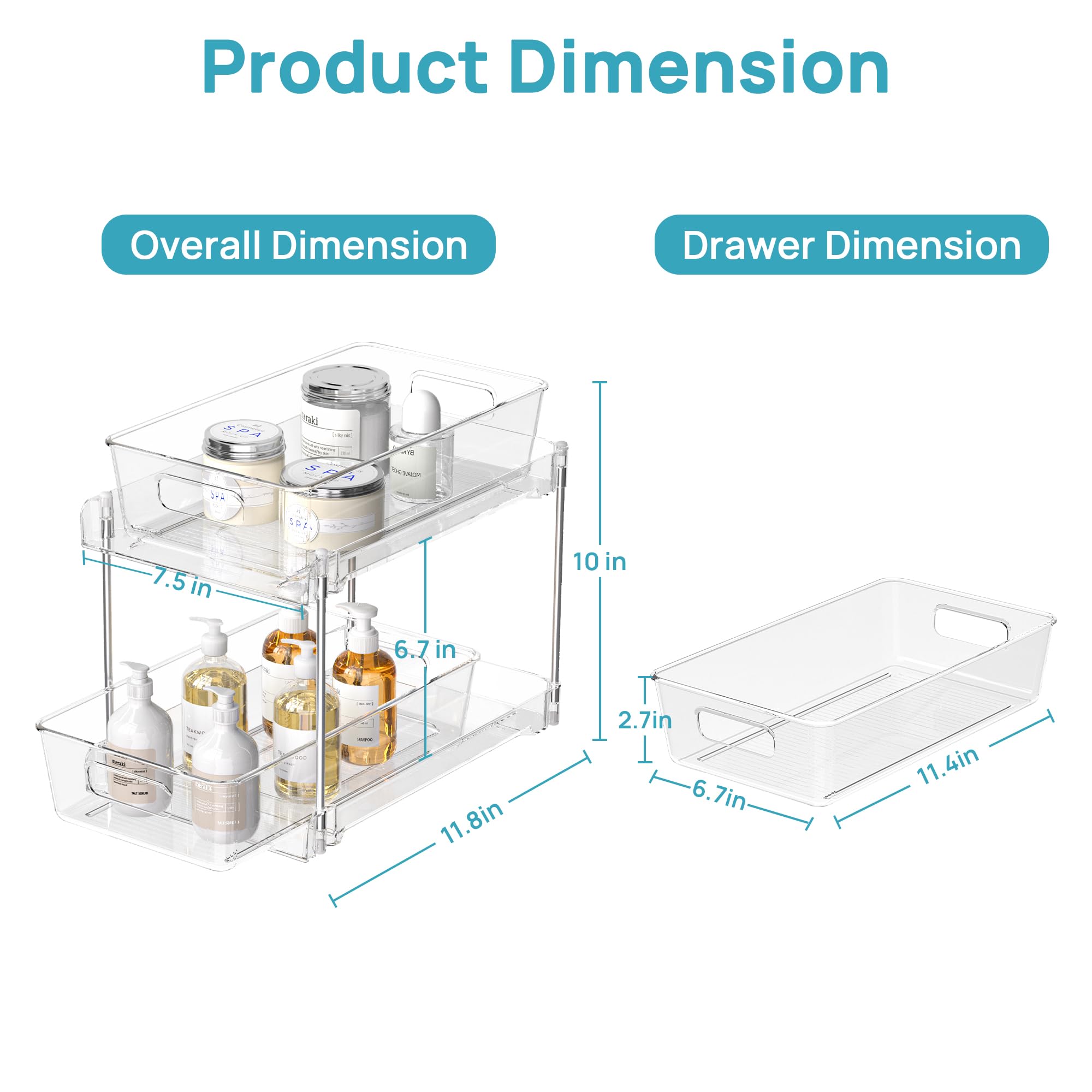 Vtopmart organizador bajo lavabo aprovecha el espacio junto a las tuberías.