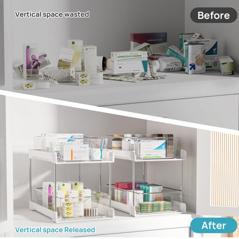 Vtopmart organizador de baño transparente, localiza artículos al instante.