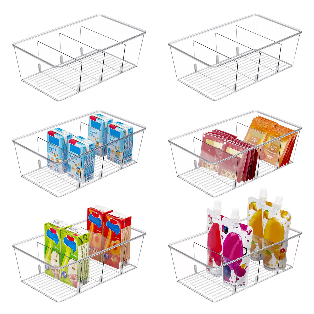 Vtopmart organizadores-alimentos transparentes, vista frontal para ver el contenido de un vistazo.