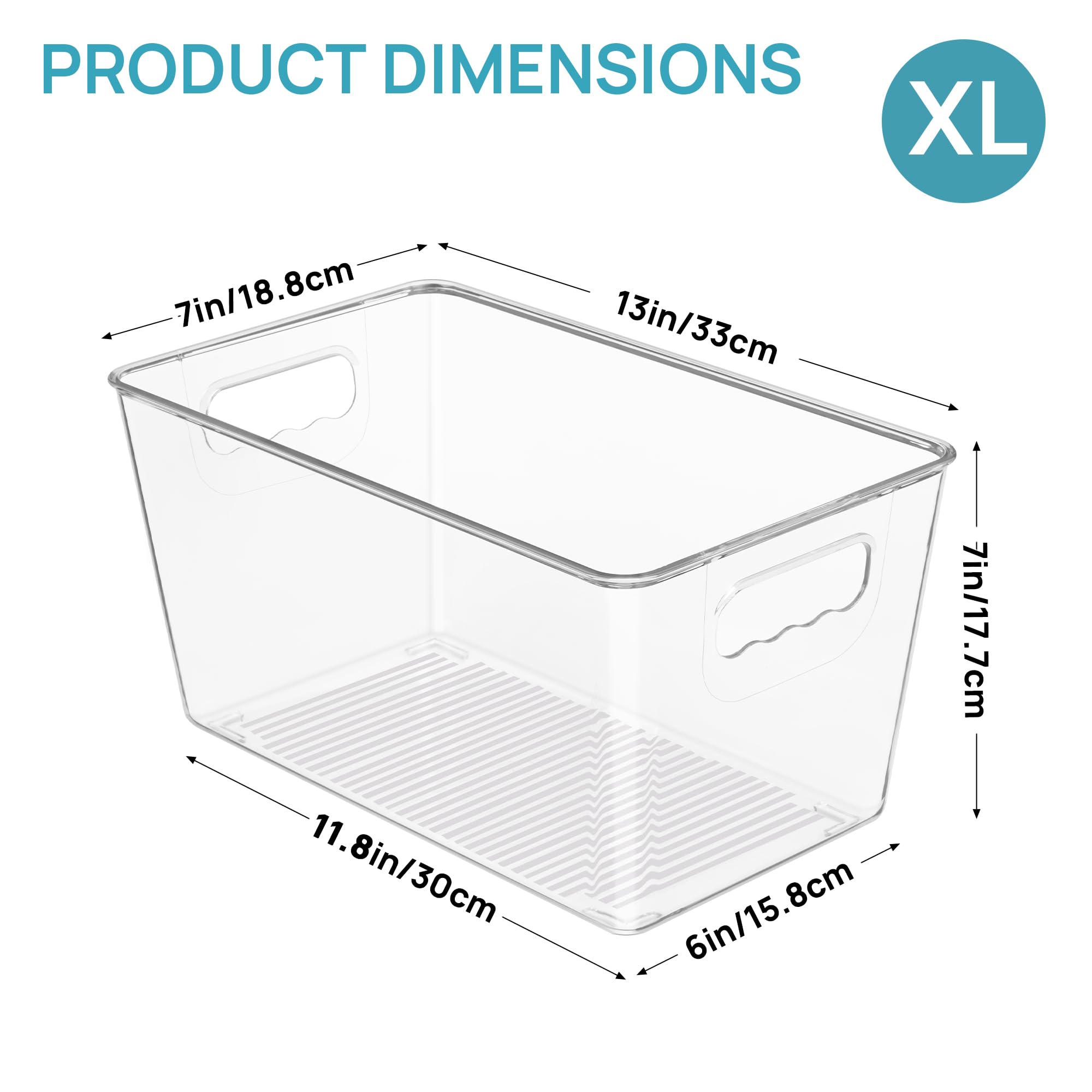 Organizadores para refrigerador Vtopmart con asa, ideales para ordenar bebidas y yogures.