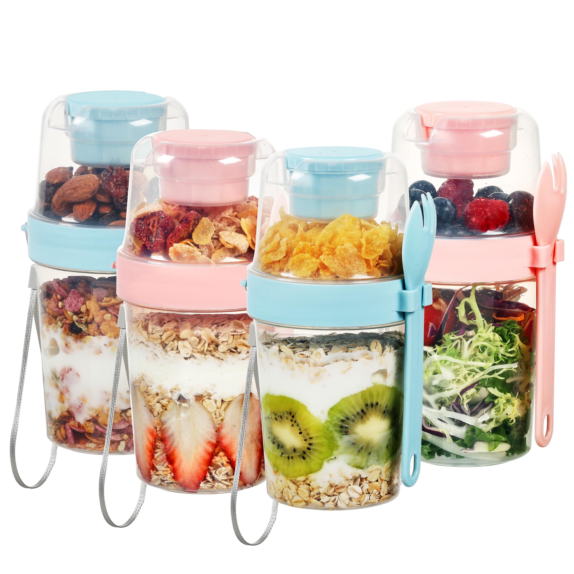 Vtopmart Parfait: copa 27oz con tapa y cuchara para yogur para llevar.
