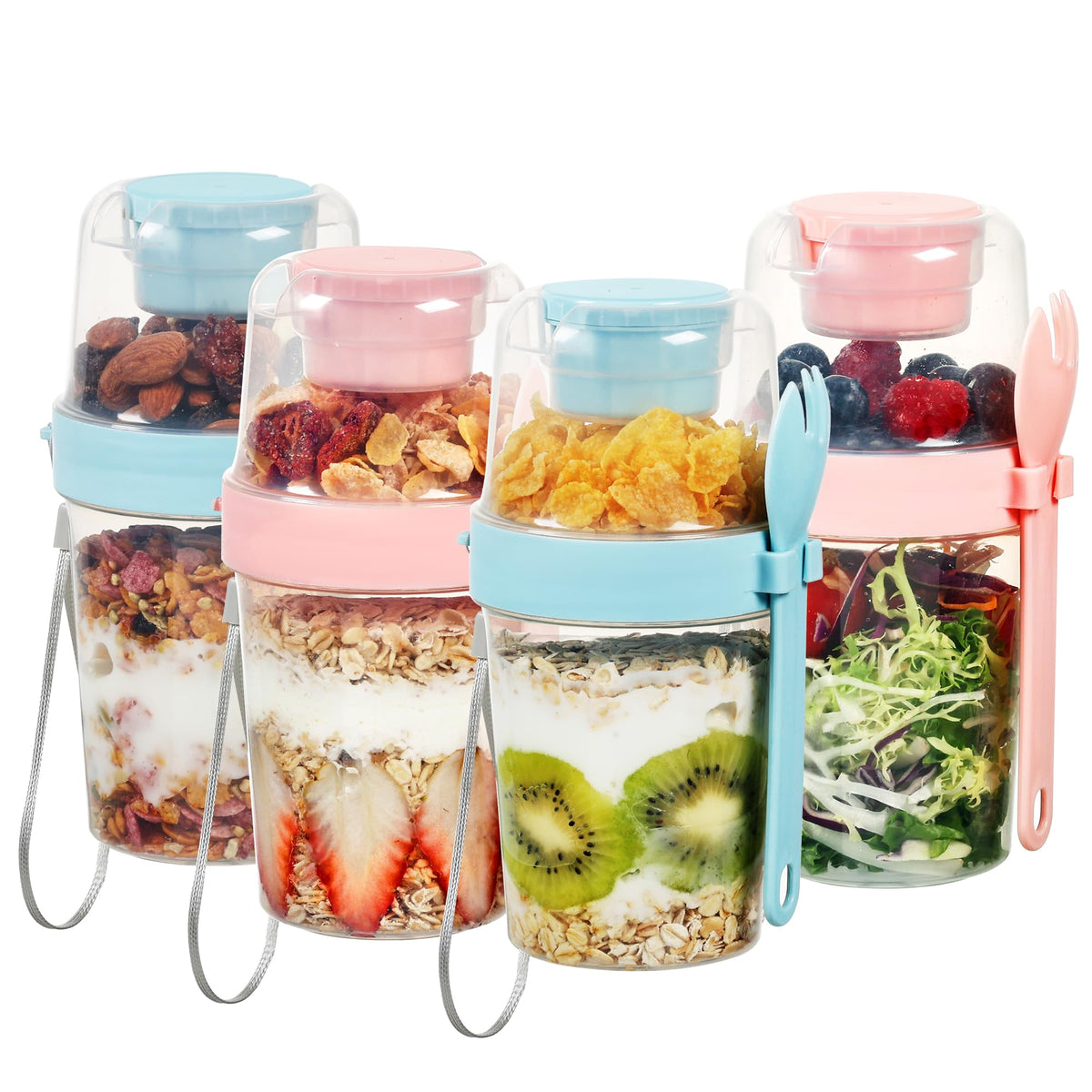 Vtopmart Parfait: copa 27oz con tapa y cuchara para yogur para llevar.
