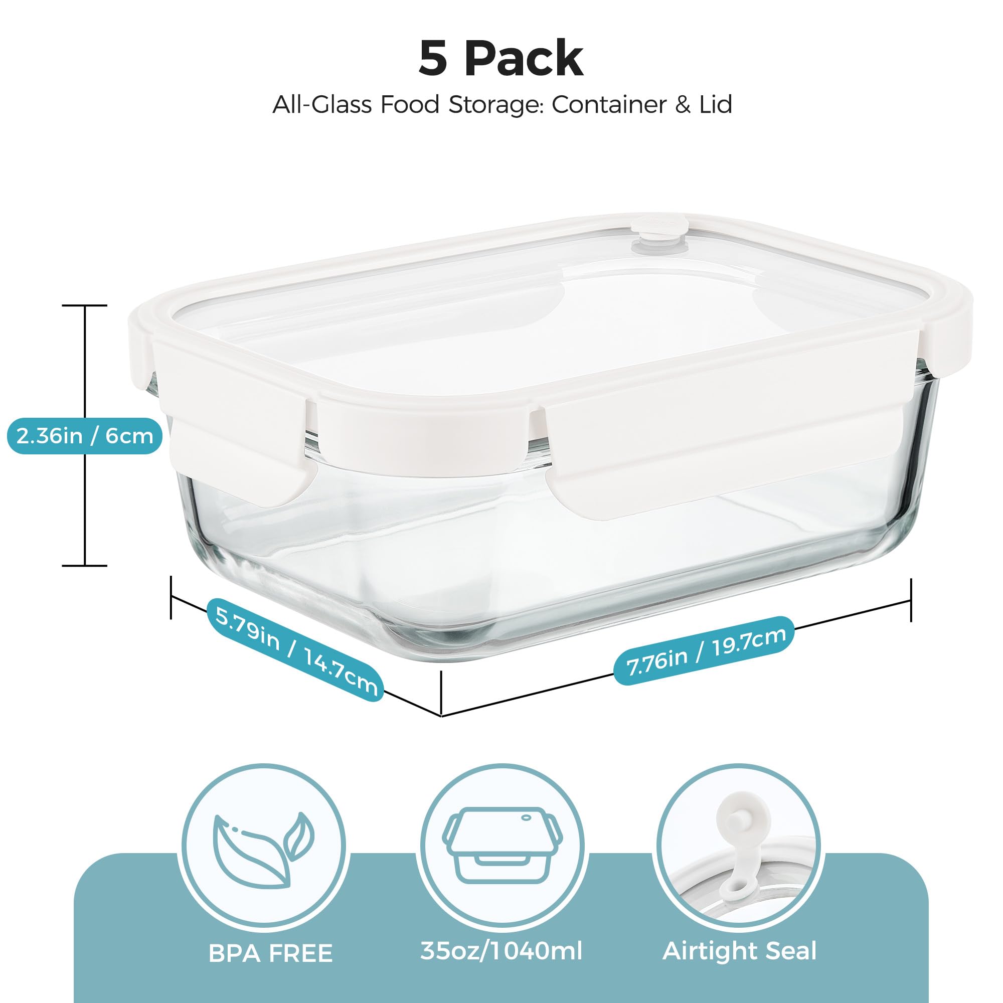 Tapas de cristal Vtopmart con ventilación, facilitan abrir sin derrames