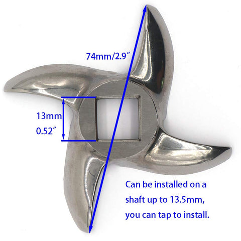 Dimensiones clave: orificio cuadrado de 13 mm para molinos #22.