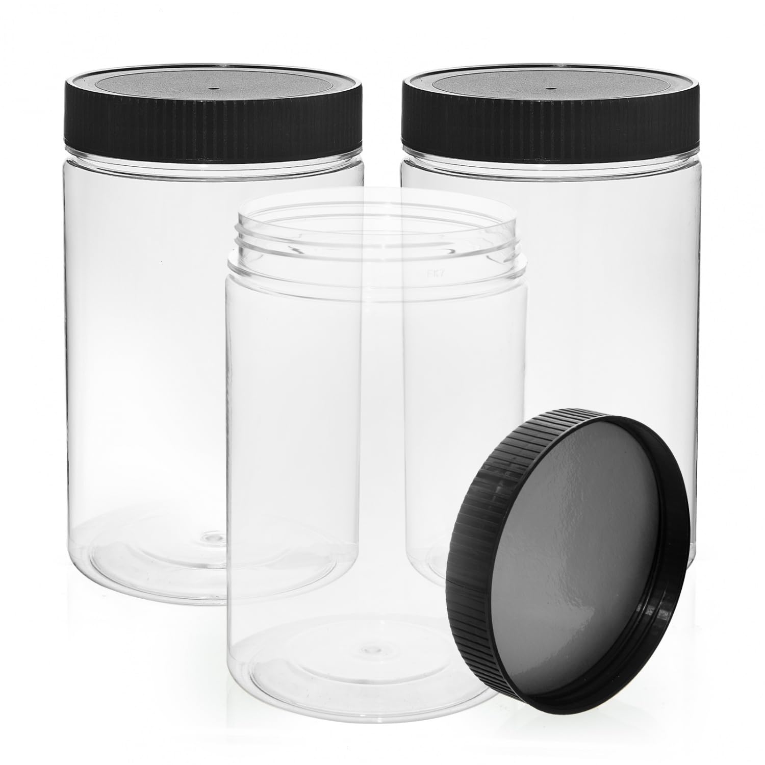 Frascos plásticos Vumdua 27 oz con tapa hermética para conservar alimentos.