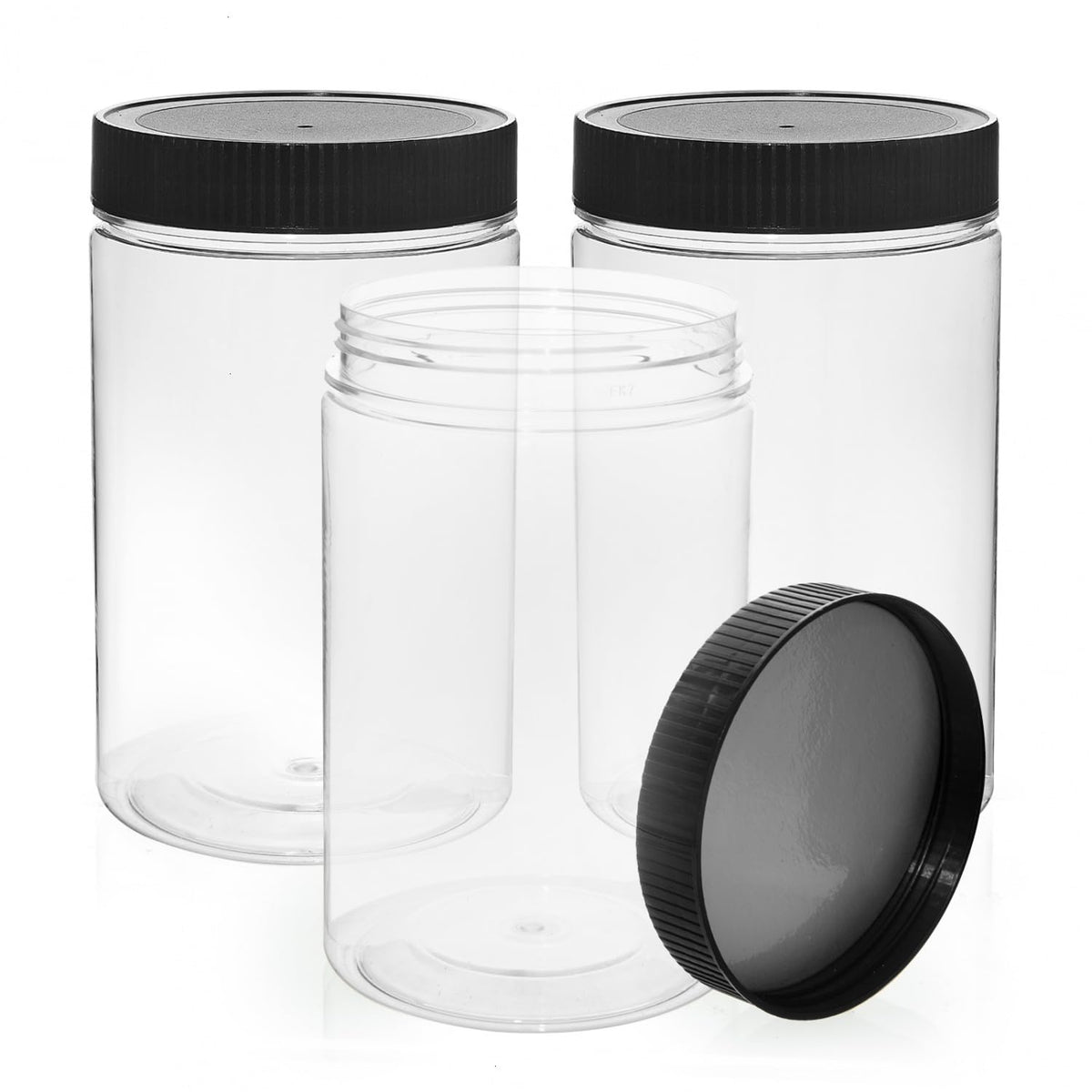Frascos plásticos Vumdua 27 oz con tapa hermética para conservar alimentos.