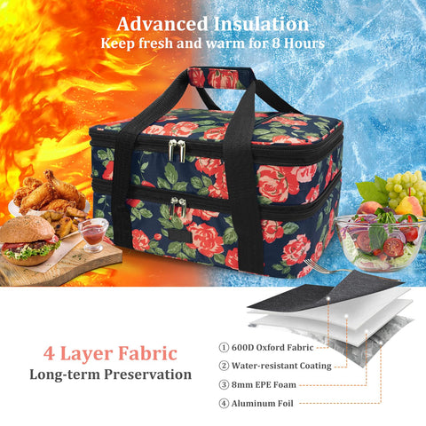 La bolsa aislada Vuudh conserva calor y frío para comidas durante salidas