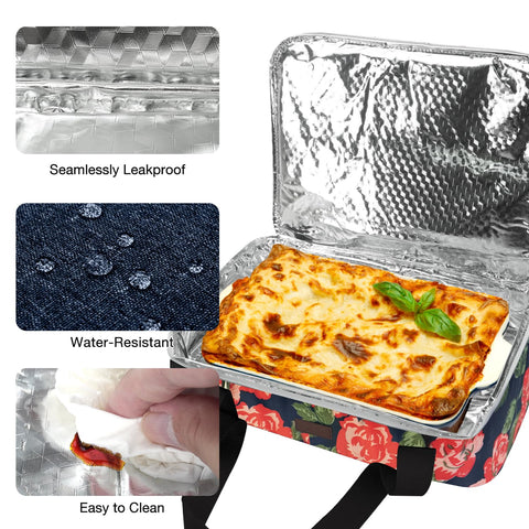 Transporte cómodo con bolsillo exterior para cubiertos y servilletas